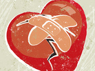 A bandaged heart. A bandaged heart.