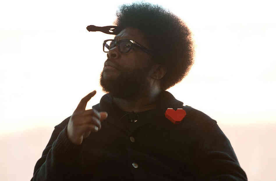 "Let's be real. We're all geeks in this room." ?uestlove, of The Roots, addresses the EMP Pop Conference on Sunday. At this moment, the drummer, producer and DJ was demonstrating the delighted confusion he tries to instigate on the dancefloor, which is why he spent years searching for the Spanish-language version of Kool and the Gang's "Celebration."