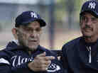 Yogi Berra (left) and Ron Guidry are interviewed before a spring training baseball game between the Yankees and the Washington Nationals at Steinbrenner Field in Tampa, Fla., on March 16. Yogi Berra (left) and Ron Guidry are interviewed before a spring training baseball game between the Yankees and the Washington Nationals at Steinbrenner Field in Tampa, Fla., on March 16.