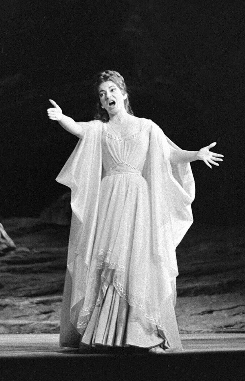 Maria Callas, a masterful bel canto singer, performs in the title role of Bellini's Norma in Paris, May 23, 1964.