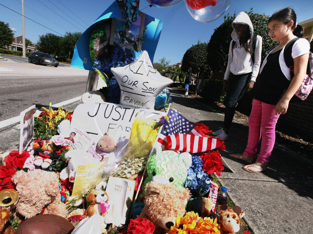 A memorial to Trayvon Martin outside The Retreat at Twin Lakes community in Sanford, Fla., where he was killed.