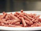 Lean finely textured beef, made by Beef Products Inc., shown before packaging. Lean finely textured beef, made by Beef Products Inc., shown before packaging.