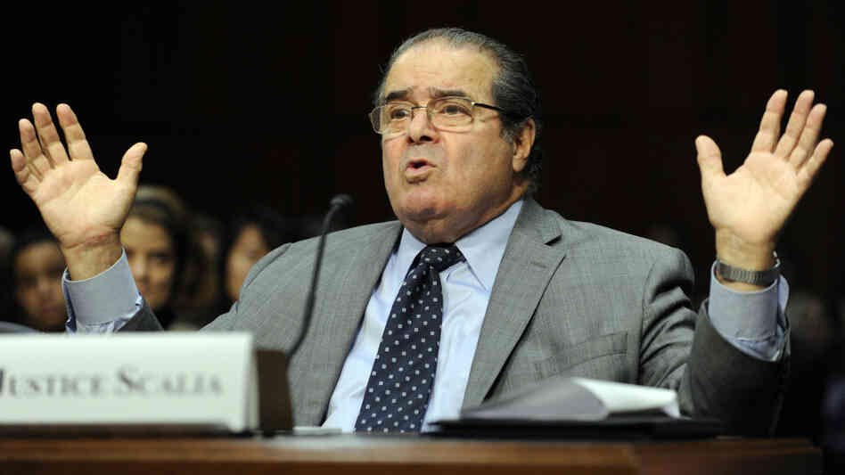 There are no cameras allowed in arguments at the U.S. Supreme Court, but Justice Antonin Scalia was captured on film when he testified before the Senate Judiciary Committee on Oct. 5, 2011.