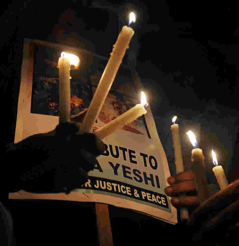In Kolkata on Tuesday, exiled Tibetans and human rights activists held a candlelight for Jamphel Yeshi.