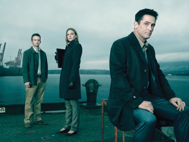 Jamie Wright (Eric Ladin), Gwen Eaton (Kristin Lehman) and Darren Richmond (Billy Campbell) return in AMC's The Killing. 