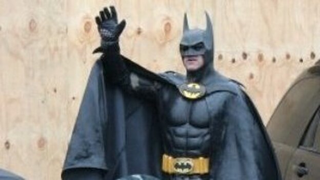 The Caped Crusader, about to get into his Batmobile. (Facebook.com)