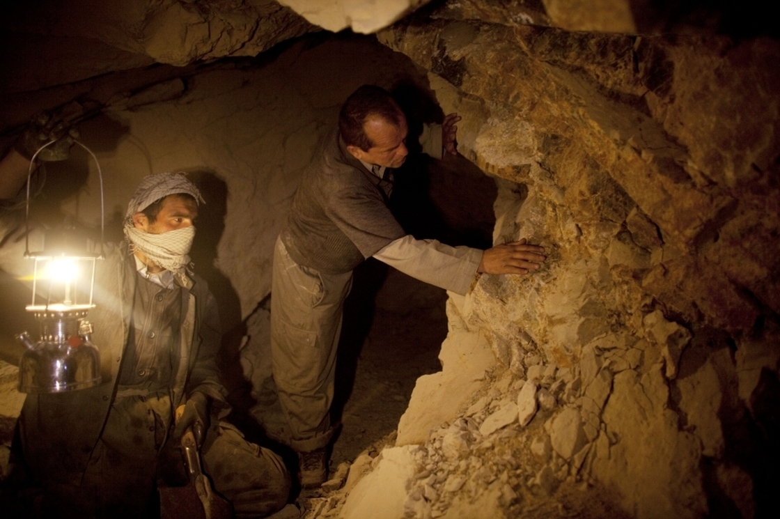 Afghan miners in a makeshift emerald mine in the Panjshir Valley in 2010. Reports suggest that Afghanistan is sitting on significant deposits of oil, gas, copper, iron, gold and coal, as well as a range of precious gems like emeralds and rubies. Currently these minerals are largely untapped and are still being mapped.