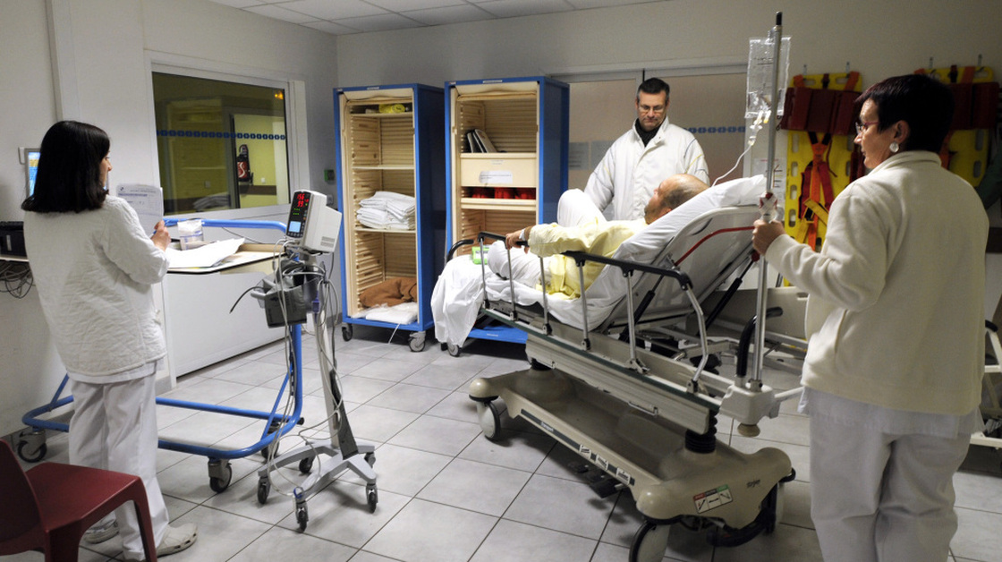 A patient is treated at the Nord Hospital in Marseille, France, in February. European countries have also been engaged in intense debates on the future of their health care systems, where universal coverage is the norm. 