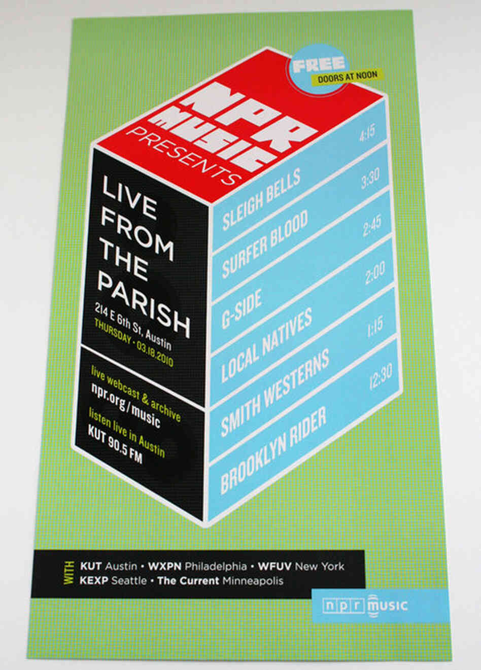 HOW Magazine 2011: A poster from NPR Music's popular day party at The Parish in Austin, 2010.