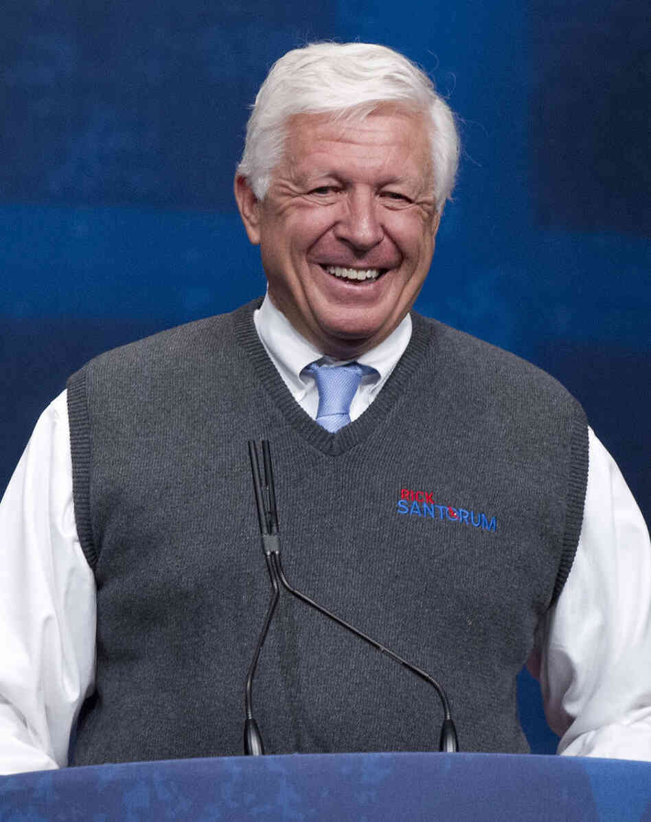Foster Friess introduces former Sen. Rick Santorum at the 2012 Conservative Political Action Conference in Washington, D.C. 