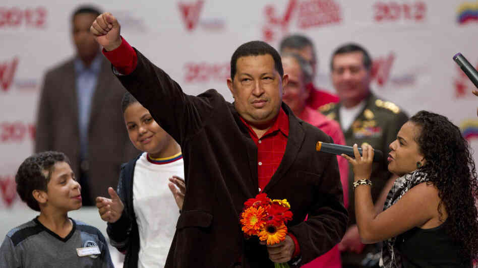 Venezuelan President Hugo Chavez appears at an event in Caracas, Venezuela, on Thursday, after returning from radiation therapy in Cuba. 