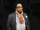 Poet Kevin Young visits NPR headquarters in Washington, D.C., on Friday as a NewsPoet guest.