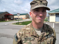 Spc. Jonathan Nestico, 27, just completed his first combat tour with the 182nd Infantry Regiment. Nestico saw a mental health counselor at Camp Atterbury to start working through some issues: an IED attack, his family's financial problems and worries about fitting in back home.