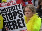 Phyllis O'Toole joined an estimated 5,000 demonstrators in the streets of Dublin on Saturday (March 31, 2012). Phyllis O'Toole joined an estimated 5,000 demonstrators in the streets of Dublin on Saturday (March 31, 2012).