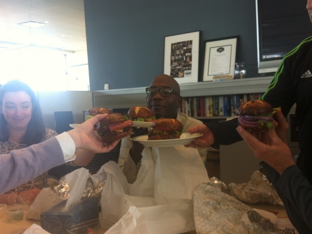 A burger toast. 