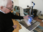 David Butler and one of his safer tools. David Butler and one of his safer tools.