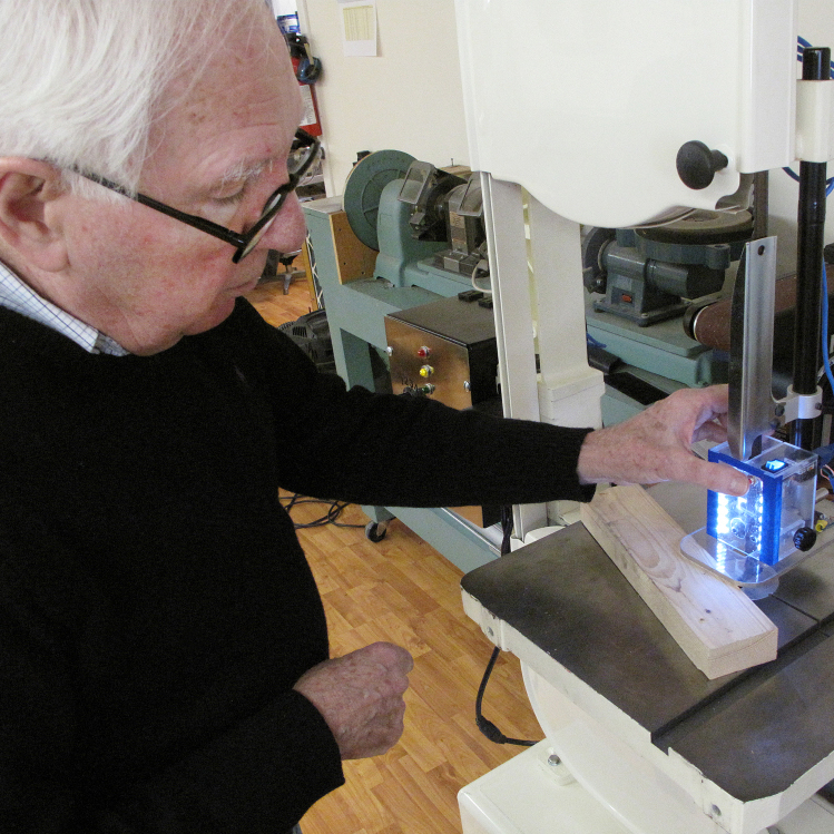 David Butler and one of his safer tools.