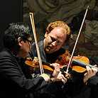Violinist Daniel Hope (second from left) gathers fellow string players at the 2012 Savannah Music Festival for a concert of Russian chamber music.