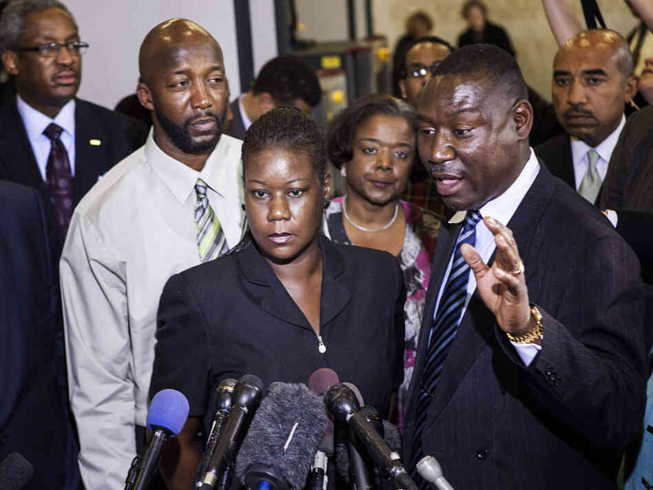 Sybrina Fulton (C) and Tracy Martin (L), parents of Trayvon Martin, listen while their friend and lawyer Benjamin Crump speaks to the press after a forum of Democratic members of the House Judiciary Committee on Capitol Hill March 27, 2012 in Washington, DC. In the second hour, we'll talk about how the news media is covering the Trayvon Martin case. Sybrina Fulton (C) and Tracy Martin (L), parents of Trayvon Martin, listen while their friend and lawyer Benjamin Crump speaks to the press after a forum of Democratic members of the House Judiciary Committee on Capitol Hill March 27, 2012 in Washington, DC. In the second hour, we'll talk about how the news media is covering the Trayvon Martin case.