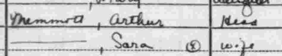 Close up of the 1940 census records for Arthur and Sara Memmott. Close up of the 1940 census records for Arthur and Sara Memmott.