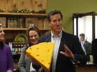 Campaigning in Wisconsin Monday, Rick Santorum hopes he'll come out ahead in the cheese state. Campaigning in Wisconsin Monday, Rick Santorum hopes he'll come out ahead in the cheese state.