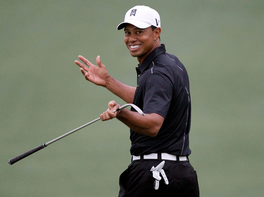 Tiger Woods at a practice round ahead of the 2012 Masters Tournament, which begins Thursday in Augusta, Ga. Woods receives the lion's share of press coverage despite his poor record over the past several years.