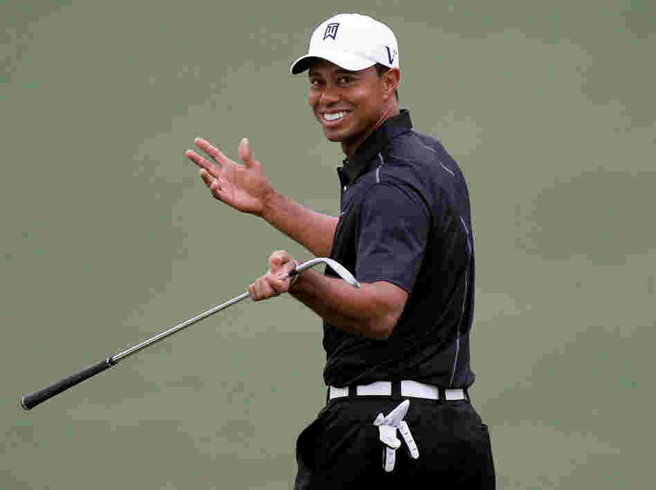 Tiger Woods at a practice round ahead of the 2012 Masters Tournament, which begins Thursday in Augusta, Ga. Woods receives the lion's share of press coverage despite his poor record over the past several years.