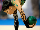 Rhythmic gymnast Julie Zetlin, seen here during last October's Pan-American Games, hopes to win a medal for the United States at the Summer Olympics in London. Rhythmic gymnast Julie Zetlin, seen here during last October's Pan-American Games, hopes to win a medal for the United States at the Summer Olympics in London.