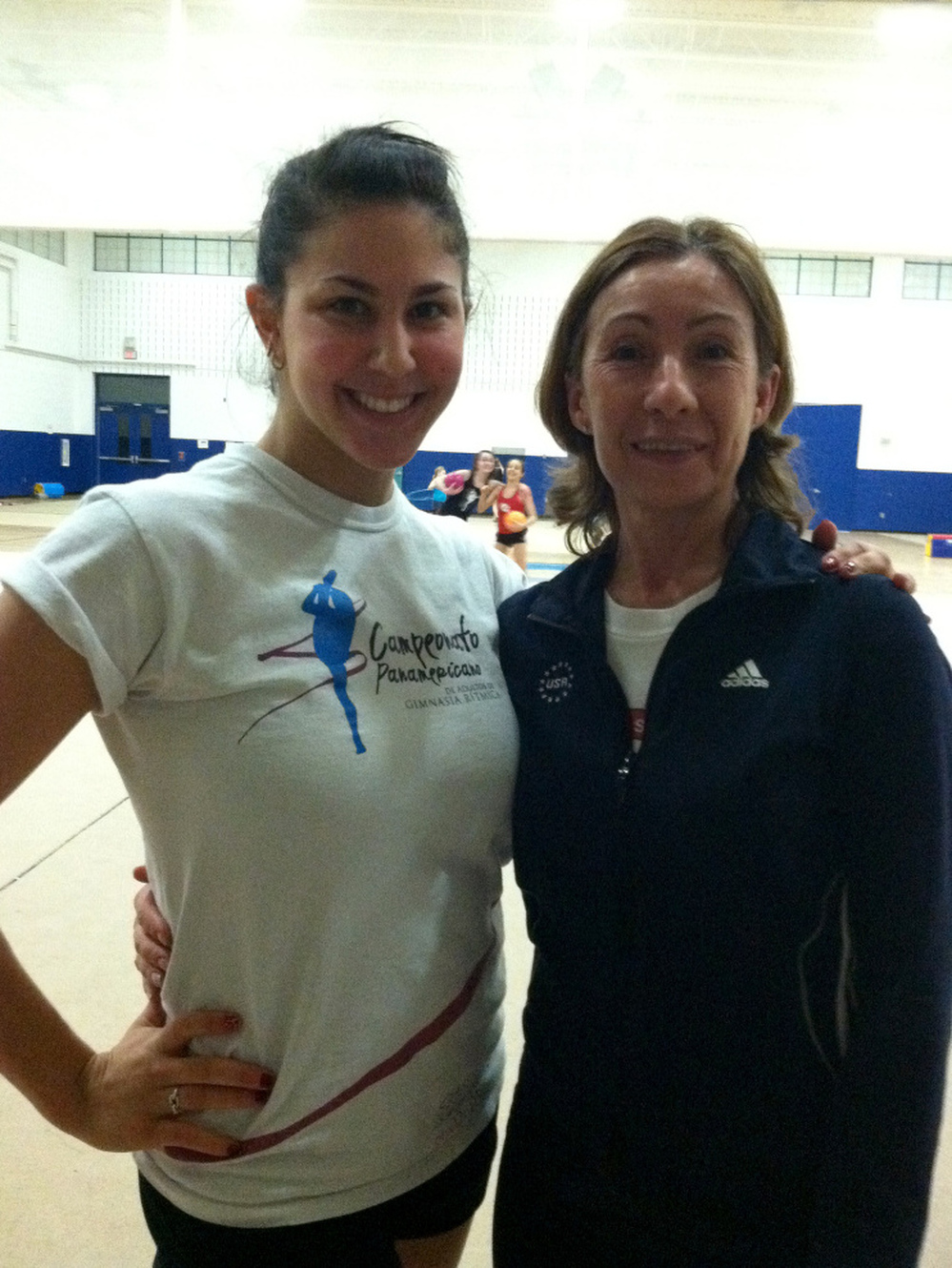Julie Zetlin, who won a U.S. national title in 2010, trains with her rhythmic gymnastics coach Olga Kutuzova in Maryland.