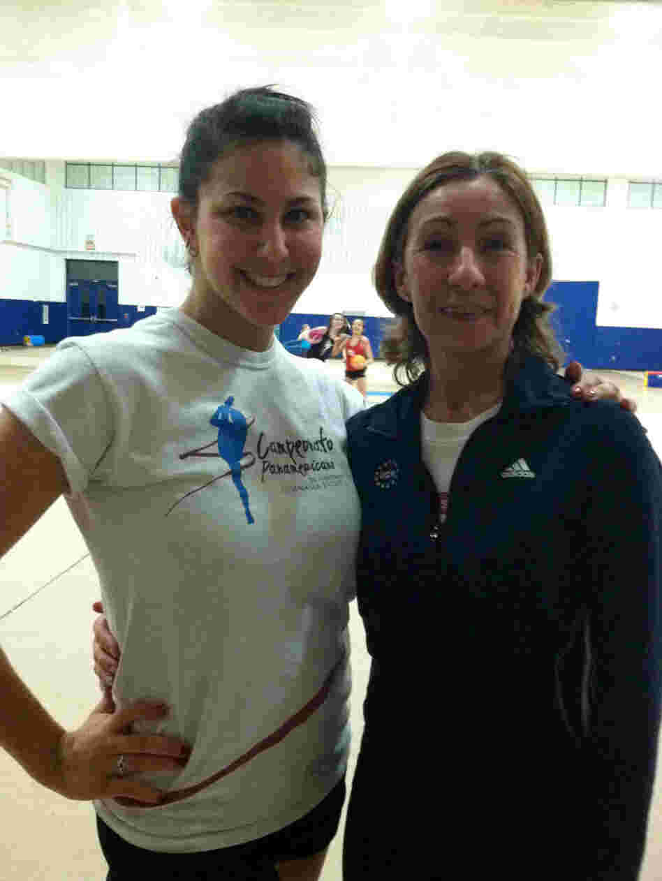 Julie Zetlin, who won a U.S. national title in 2010, trains with her rhythmic gymnastics coach Olga Kutuzova in Maryland.