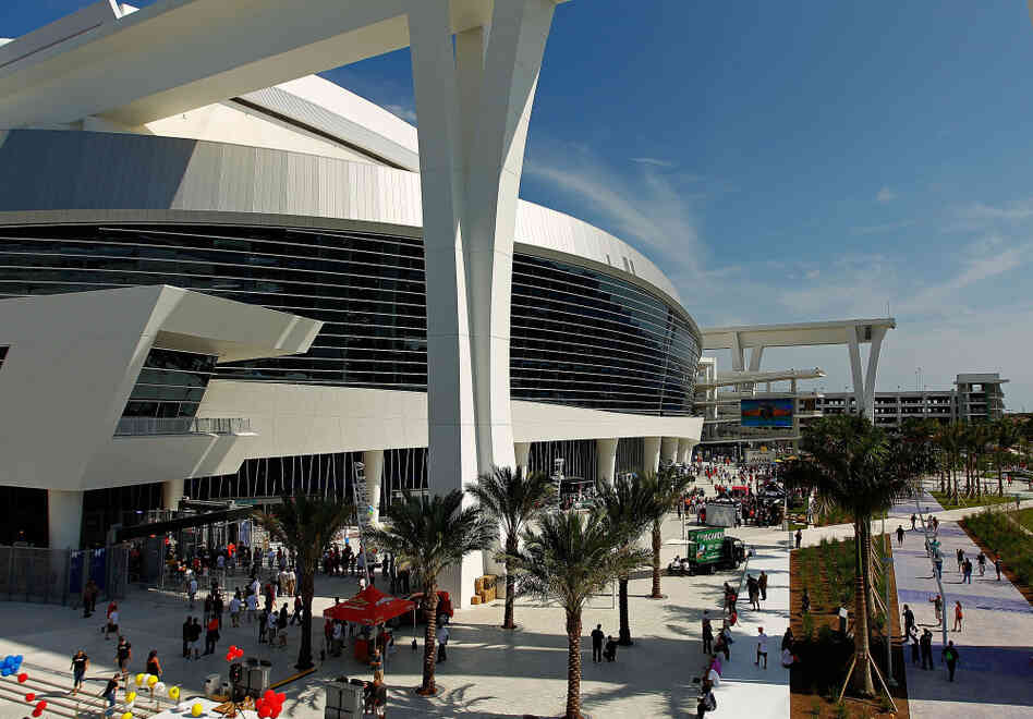 An exterior view during Opening Day between the Miami Marlins and the St. Louis Cardinals at Marlins Park on Wednesday.