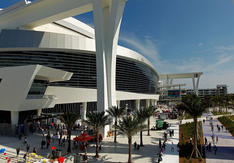 An exterior view during Opening Day between the Miami Marlins and the St. Louis Cardinals at Marlins Park on Wednesday. An exterior view during Opening Day between the Miami Marlins and the St. Louis Cardinals at Marlins Park on Wednesday.