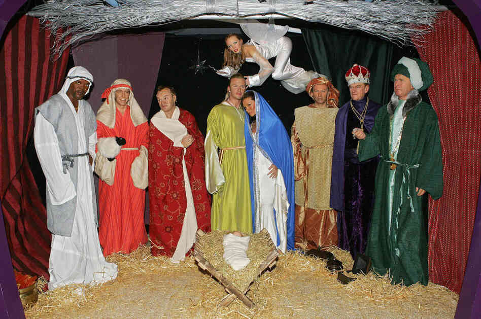 The celebrity nativity scene at Madame Tussauds is shown in London in December 2004.