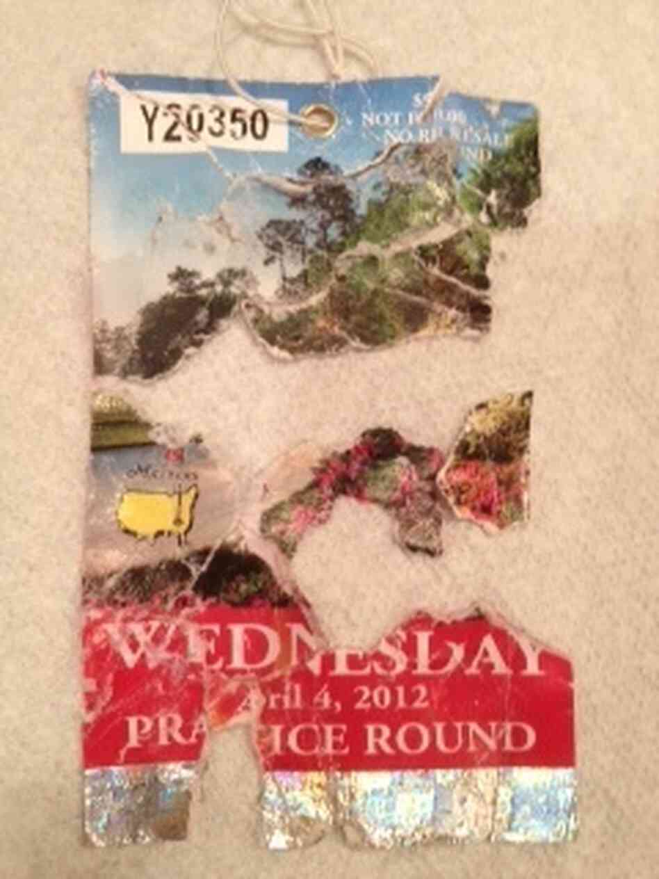 One of the pieced-together tickets. 