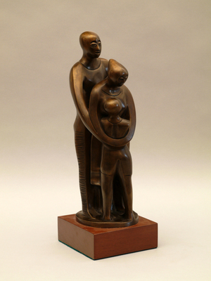 Elizabeth Catlett's bronze statue titled Family Elizabeth Catlett's bronze statue titled Family