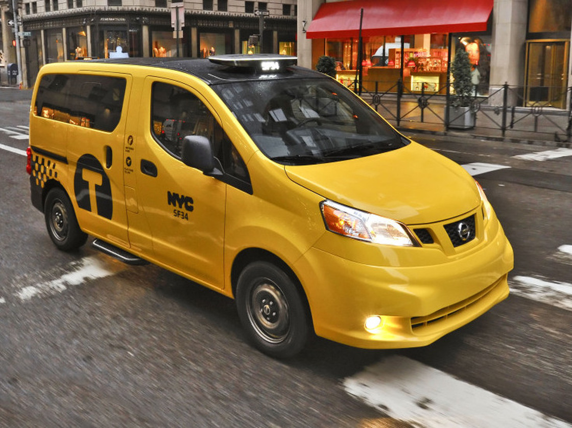 Nissan's NV200 taxi model features expanded headroom and passenger USB chargers.