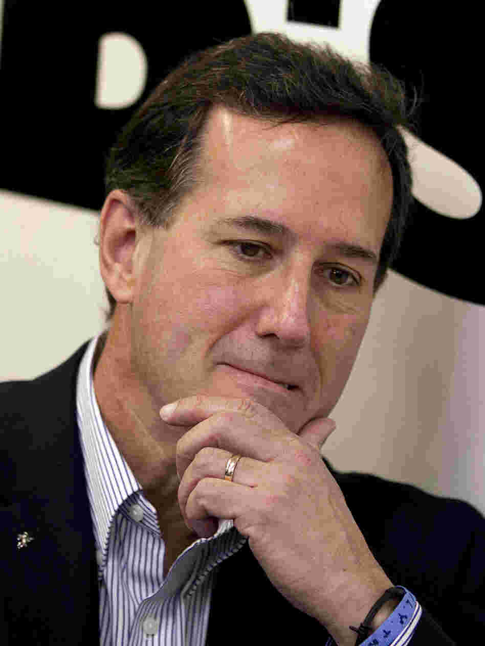 Rick Santorum at Bob's Diner in Carnegie, Pa., Wednesday. 