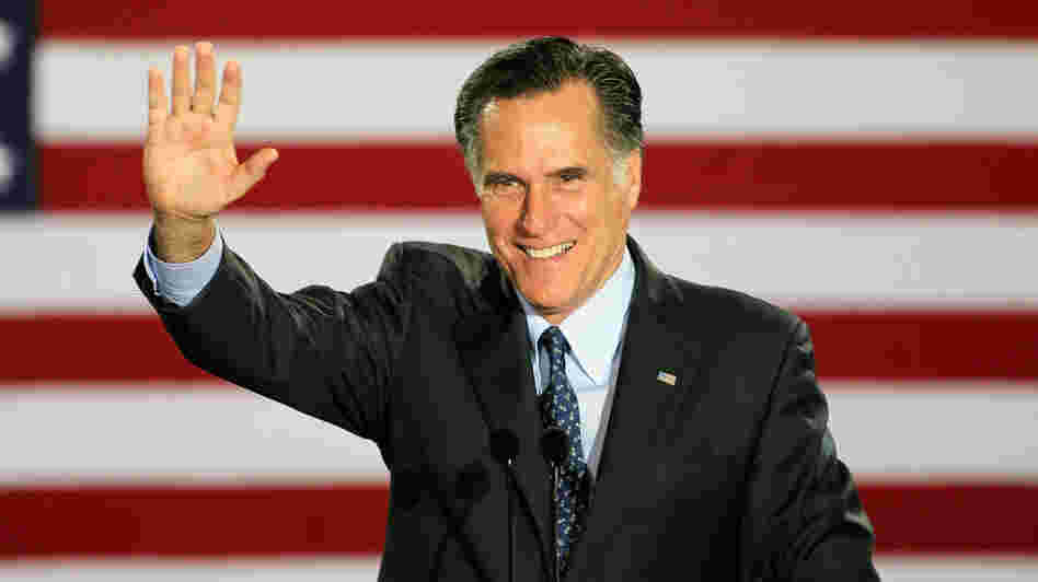 Republican presidential candidate Mitt Romney celebrated last night with supporters in Milwaukee. 
