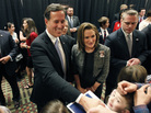 The action was in Wisconsin Tuesday night, but Rick Santorum and his wife, Karen, had already moved on to his home state of Pennsylvania. They greeted supporters at an election night rally in Mars. The action was in Wisconsin Tuesday night, but Rick Santorum and his wife, Karen, had already moved on to his home state of Pennsylvania. They greeted supporters at an election night rally in Mars.