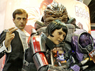 Costume designer Holly Conrad (center) poses with some of her own creations inspired by the popular video game Mass Effect. Costume designer Holly Conrad (center) poses with some of her own creations inspired by the popular video game Mass Effect.