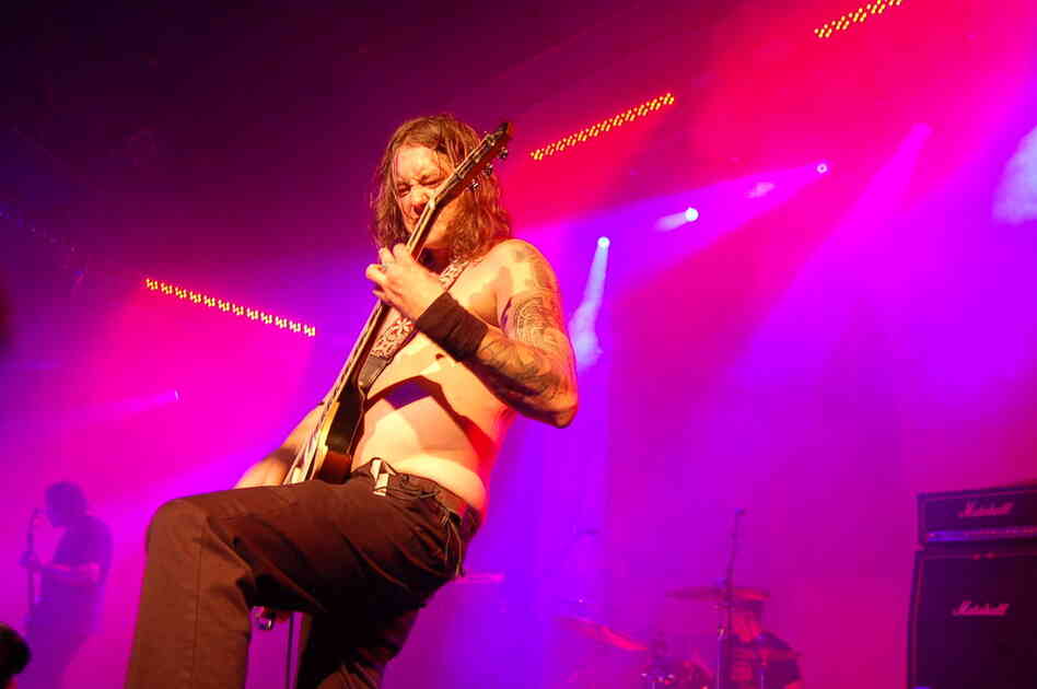 Guitarist Matt Pike of Bay Area metal band High on Fire (pictured here in a performance with Sleep at 2010's All Tomorrows Parties Music Festival) uses Marshall amps to crush skulls. 