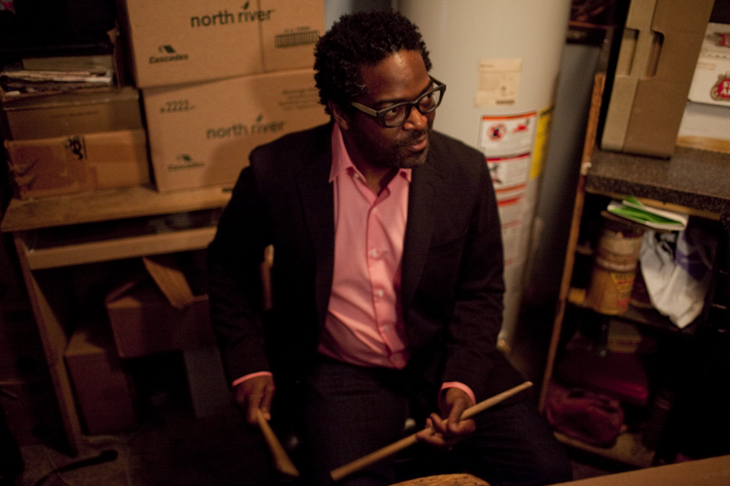 Gerald Cleaver, backstage.