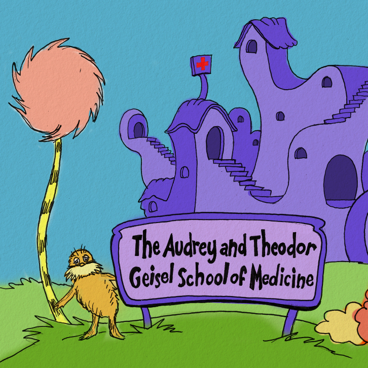 An imagined new facade for Dartmouth's school of medicine (with apologies to Dr. Seuss).