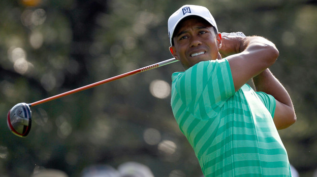 Tiger Woods, teeing off during a practice round at Augusta National on Thursday.