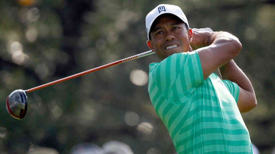 Tiger Woods, teeing off during a practice round at Augusta National on Thursday.