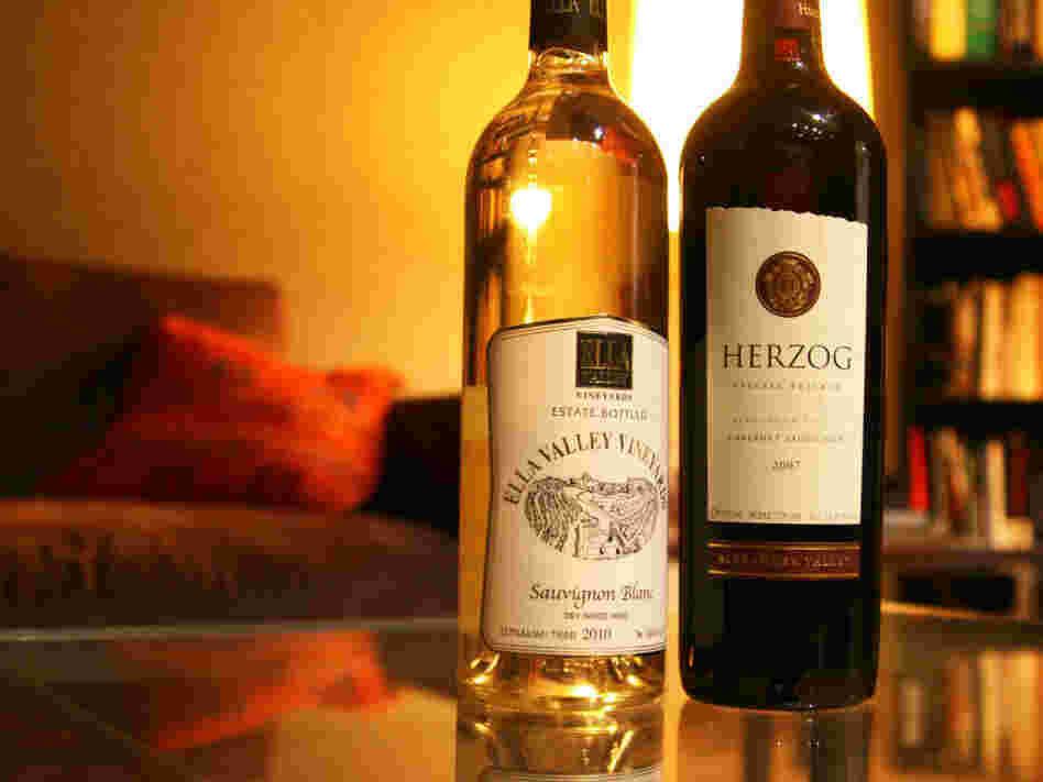  The sauvignon blanc 2010 (left) is from the Ella Valley Vineyards in Israel and has a fresh, vibrant and fruity flavor. The Herzog 2007 Special Reserve cabernet sauvignon (right) is from the Alexander Valley of California. It's a mevushal bottle that remains kosher even if served by a non-Jew. 