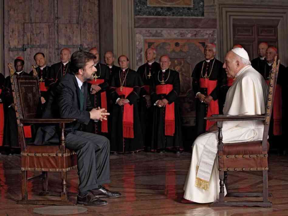 Group Therapy: Director Nanni Moretti (left) plays an agnostic psychiatrist summoned to the Vatican to counsel the pope — but he's advised not to ask about sensitive topics. Group Therapy: Director Nanni Moretti (left) plays an agnostic psychiatrist summoned to the Vatican to counsel the pope — but he's advised not to ask about sensitive topics.