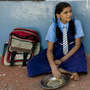 On days she comes to school hungry, K. Suchitra (center) knows she can eat at school. On days she comes to school hungry, K. Suchitra (center) knows she can eat at school.