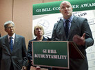 Iraq war veteran Paul Rieckhoff (right), with Democratic Sens. Mark Begich of Alaska, Daniel Akaka of Hawaii and Patty Murray of Washington, introduces the GI benefit watchdog bill in Washington. Some lawmakers say for-profit schools are taking advantage of veterans and their educational benefits. Iraq war veteran Paul Rieckhoff (right), with Democratic Sens. Mark Begich of Alaska, Daniel Akaka of Hawaii and Patty Murray of Washington, introduces the GI benefit watchdog bill in Washington. Some lawmakers say for-profit schools are taking advantage of veterans and their educational benefits.