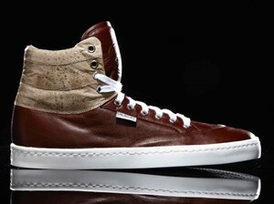 Gideon high-tops made of Australian cane toad leather. The company's sneakers are all handmade in Australia. Gideon high-tops made of Australian cane toad leather. The company's sneakers are all handmade in Australia.